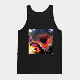 "Reactive Desire" acrylic fluid art painting Tank Top